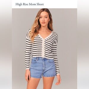 Abercrombie & Fitch Blue High Rise Mom Shorts